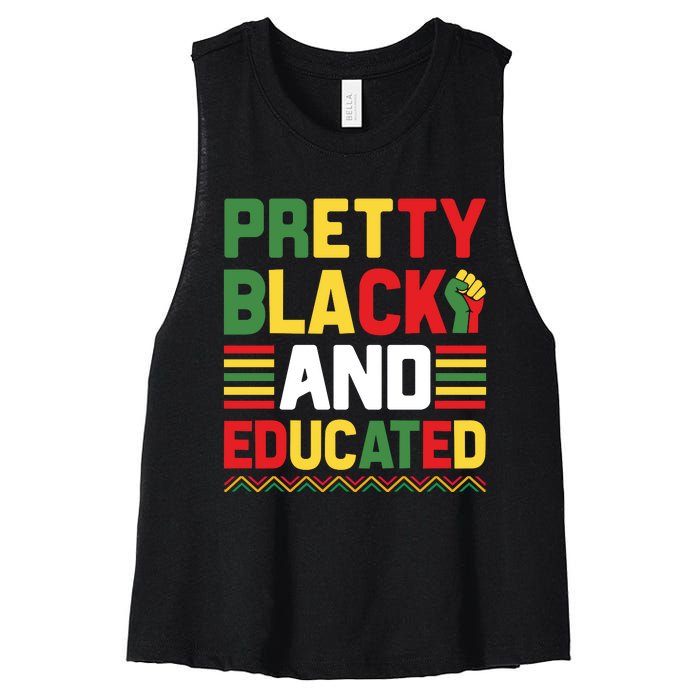 Black History Month Celebration Print Women's Racerback Cropped Tank