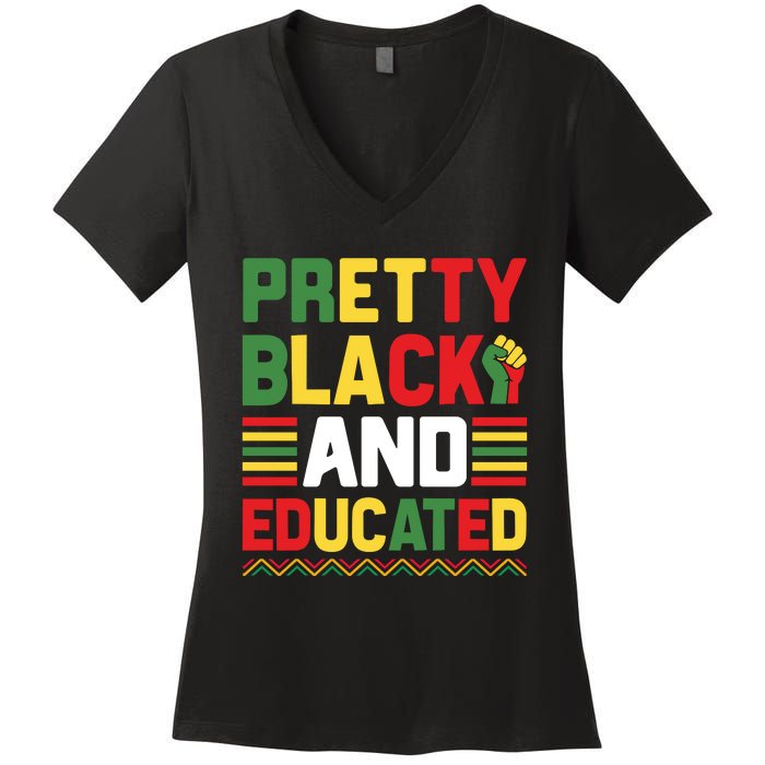 Black History Month Celebration Print Women's V-Neck T-Shirt