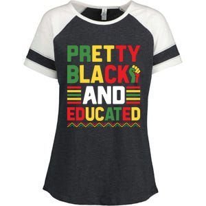 Black History Month Celebration Print Enza Ladies Jersey Colorblock Tee