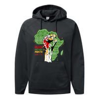 Black History Month Pride Fist Juneteenth Performance Fleece Hoodie