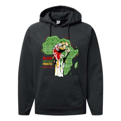 Black History Month Pride Fist Juneteenth Performance Fleece Hoodie