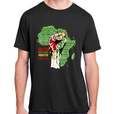 Black History Month Pride Fist Juneteenth Adult ChromaSoft Performance T-Shirt