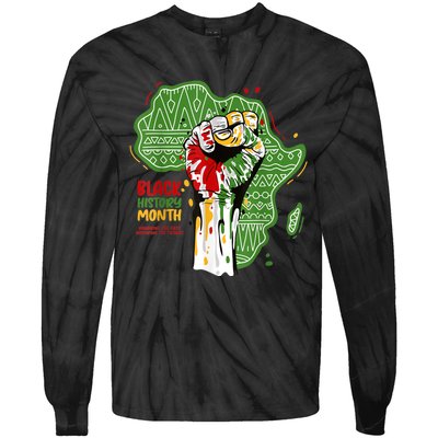 Black History Month Pride Fist Juneteenth Tie-Dye Long Sleeve Shirt