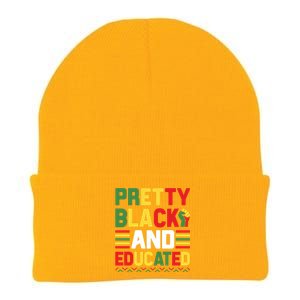 Black History Month Pretty Black And Educated Graphic Knit Cap Winter Beanie