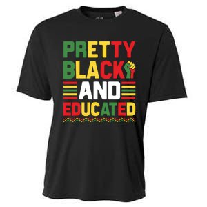 Black History Month Pretty Black And Educated Graphic Cooling Performance Crew T-Shirt