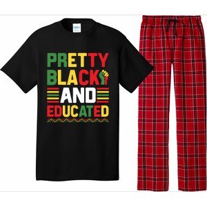 Black History Month Pretty Black And Educated Graphic Pajama Set