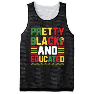 Black History Month Pretty Black And Educated Graphic Mesh Reversible Basketball Jersey Tank