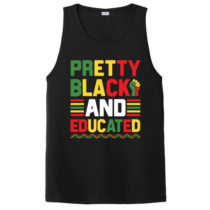 Black History Month Pretty Black And Educated Graphic PosiCharge Competitor Tank