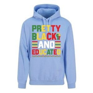 Black History Month Pretty Black And Educated Graphic Unisex Surf Hoodie