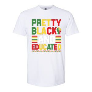 Black History Month Pretty Black And Educated Graphic Softstyle CVC T-Shirt