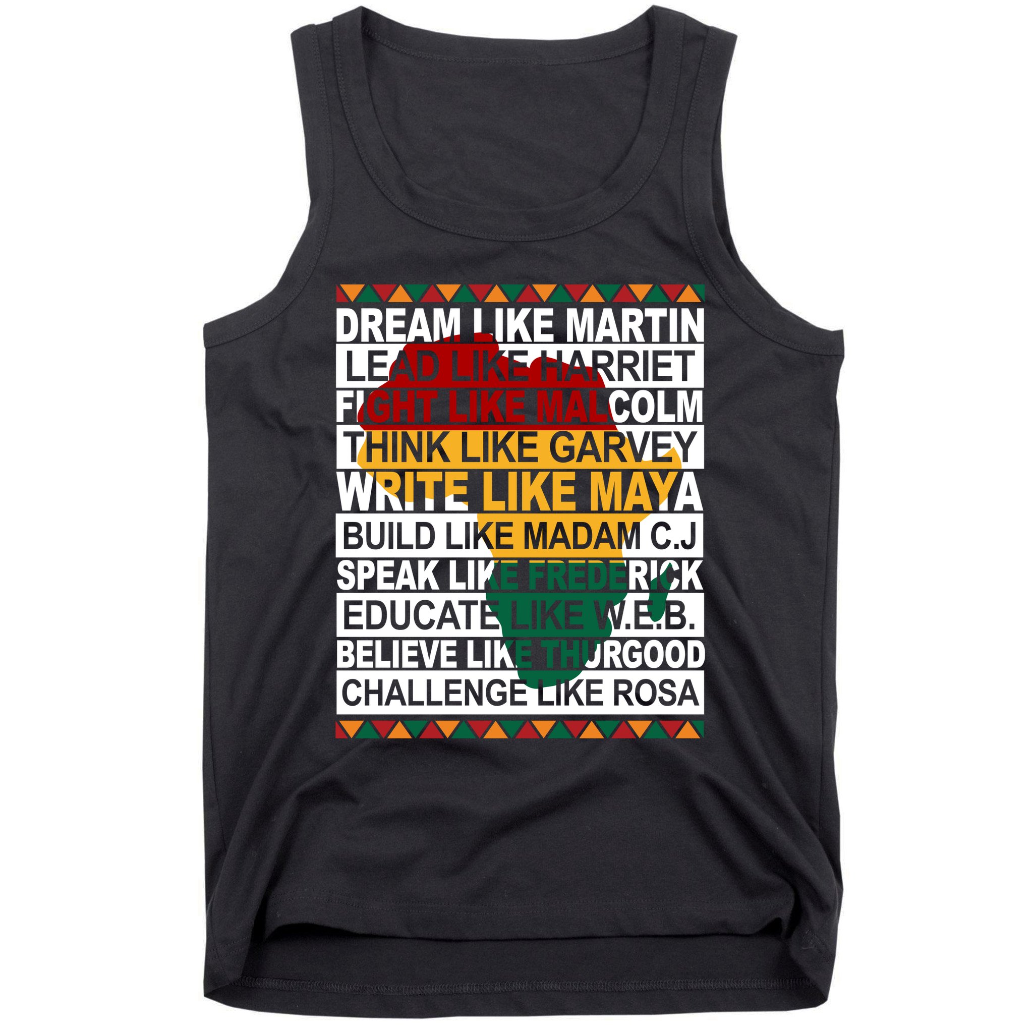 Black History Month Dream Like African Leader Tank Top