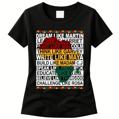 Black History Month Dream Like African Leader Womens T-Shirt