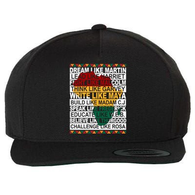 Black History Month Dream Like African Leader Wool Snapback Cap