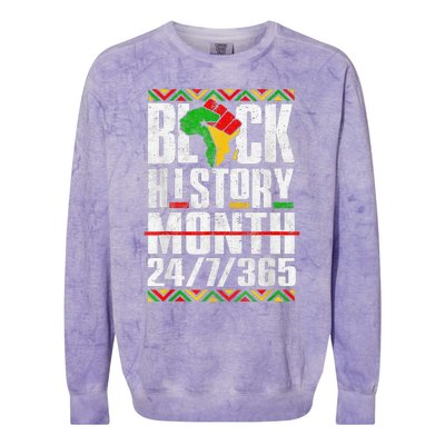 Black History Month 247365 Melanin African Black Power Colorblast Crewneck Sweatshirt