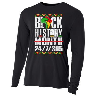 Black History Month 247365 Melanin African Black Power Cooling Performance Long Sleeve Crew