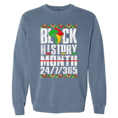 Black History Month 247365 Melanin African Black Power Garment-Dyed Sweatshirt