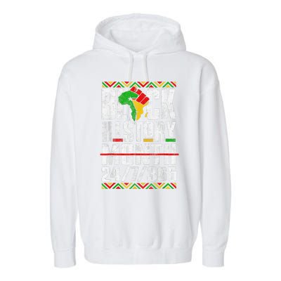 Black History Month 247365 Melanin African Black Power Garment-Dyed Fleece Hoodie