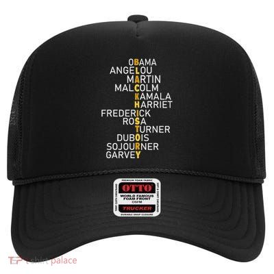 Black History Month Leaders Black History Month High Crown Mesh Back Trucker Hat