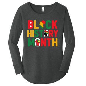 Black History Month Celebration Graphic Women's Perfect Tri Tunic Long Sleeve Shirt