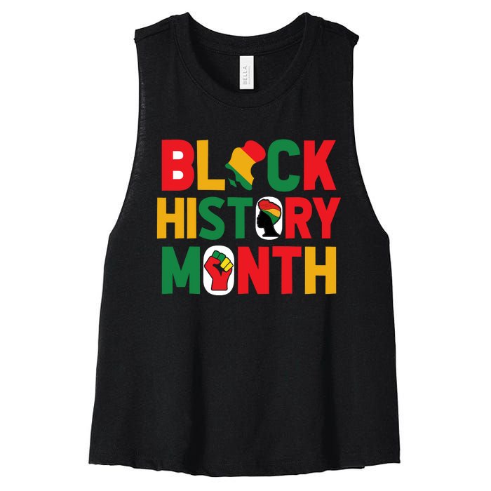 Black History Month Celebration Graphic Women's Racerback Cropped Tank