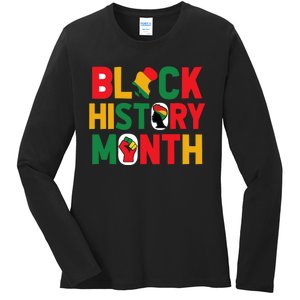 Black History Month Celebration Graphic Ladies Long Sleeve Shirt