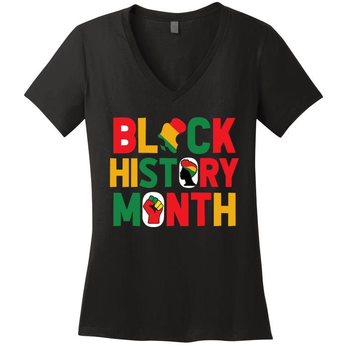 Black History Month Celebration Graphic Women's V-Neck T-Shirt