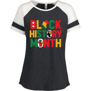 Black History Month Celebration Graphic Enza Ladies Jersey Colorblock Tee