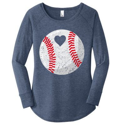 Baseball Heart Mom Dad Gift Women's Perfect Tri Tunic Long Sleeve Shirt