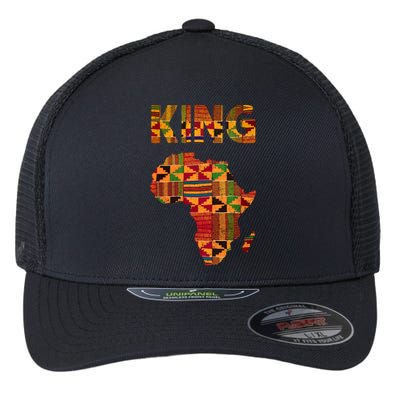 Black History Month Shirts Cool African King Design Kente Cloth Africa Ghana Flexfit Unipanel Trucker Cap