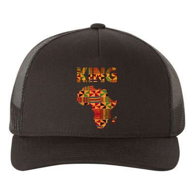 Black History Month Shirts Cool African King Design Kente Cloth Africa Ghana Yupoong Adult 5-Panel Trucker Hat