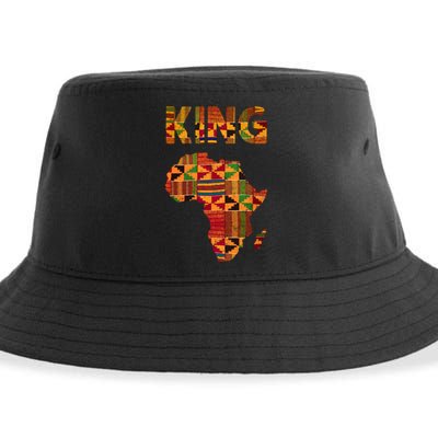 Black History Month Shirts Cool African King Design Kente Cloth Africa Ghana Sustainable Bucket Hat