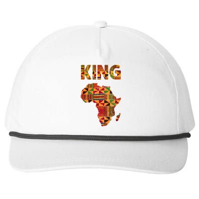 Black History Month Shirts Cool African King Design Kente Cloth Africa Ghana Snapback Five-Panel Rope Hat