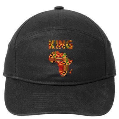 Black History Month Shirts Cool African King Design Kente Cloth Africa Ghana 7-Panel Snapback Hat