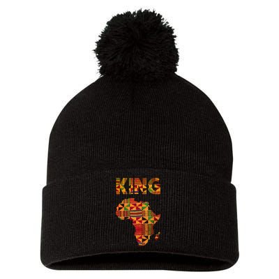 Black History Month Shirts Cool African King Design Kente Cloth Africa Ghana Pom Pom 12in Knit Beanie