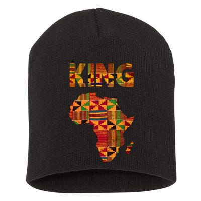 Black History Month Shirts Cool African King Design Kente Cloth Africa Ghana Short Acrylic Beanie