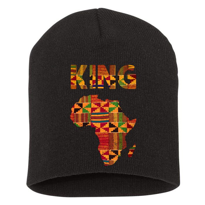 Black History Month Shirts Cool African King Design Kente Cloth Africa Ghana Short Acrylic Beanie