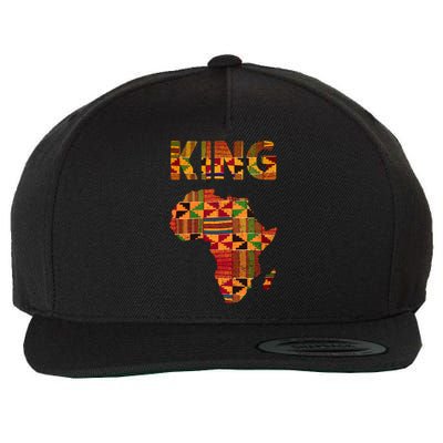 Black History Month Shirts Cool African King Design Kente Cloth Africa Ghana Wool Snapback Cap