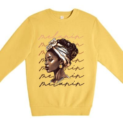 Black History Month African American Black Melanin Queen Premium Crewneck Sweatshirt