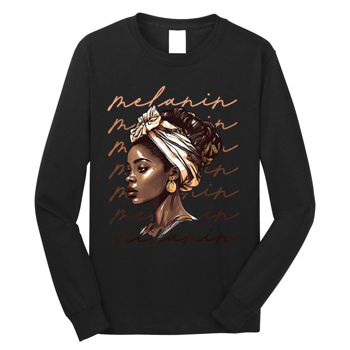 Black History Month African American Black Melanin Queen Long Sleeve Shirt