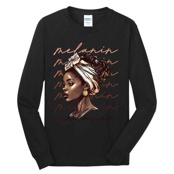 Black History Month African American Black Melanin Queen Tall Long Sleeve T-Shirt