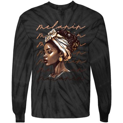 Black History Month African American Black Melanin Queen Tie-Dye Long Sleeve Shirt