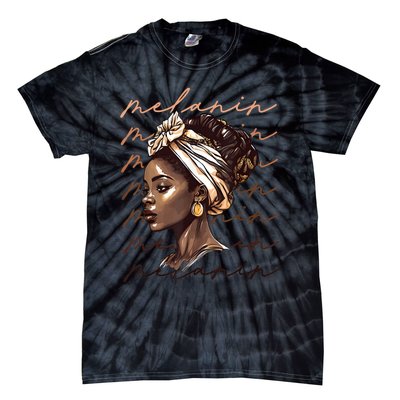 Black History Month African American Black Melanin Queen Tie-Dye T-Shirt