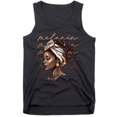 Black History Month African American Black Melanin Queen Tank Top