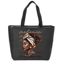 Black History Month African American Black Melanin Queen Zip Tote Bag