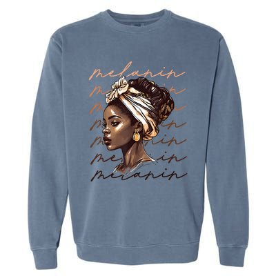 Black History Month African American Black Melanin Queen Garment-Dyed Sweatshirt