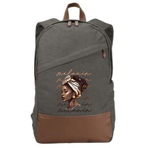 Black History Month African American Black Melanin Queen Cotton Canvas Backpack