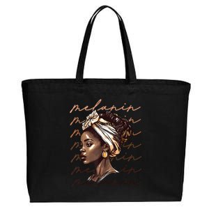 Black History Month African American Black Melanin Queen Cotton Canvas Jumbo Tote