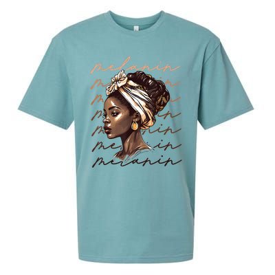 Black History Month African American Black Melanin Queen Sueded Cloud Jersey T-Shirt