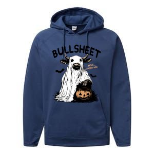 Bullsheet Halloween Moo I Mean Boo Western Halloween Funny Gift Performance Fleece Hoodie