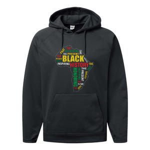 Black History Month Honoring Past Inspiring Future Women Performance Fleece Hoodie